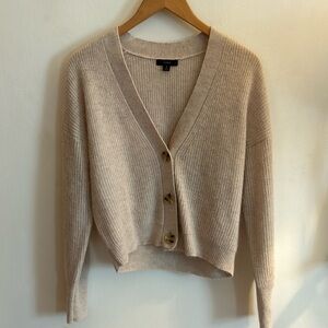JCrew Medium Wool Blend Oatmeal Cropped Cardigan